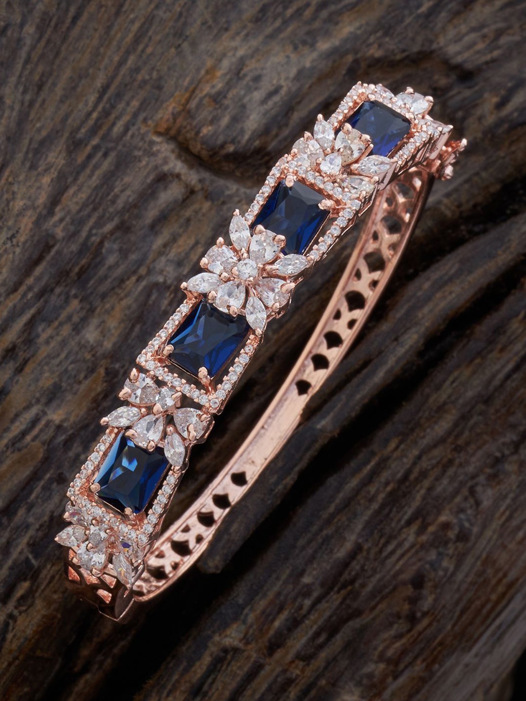 

Kushal's Fashion Jewellery Rose Gold-Plated Cubic Zirconia Bangle-Style Bracelet