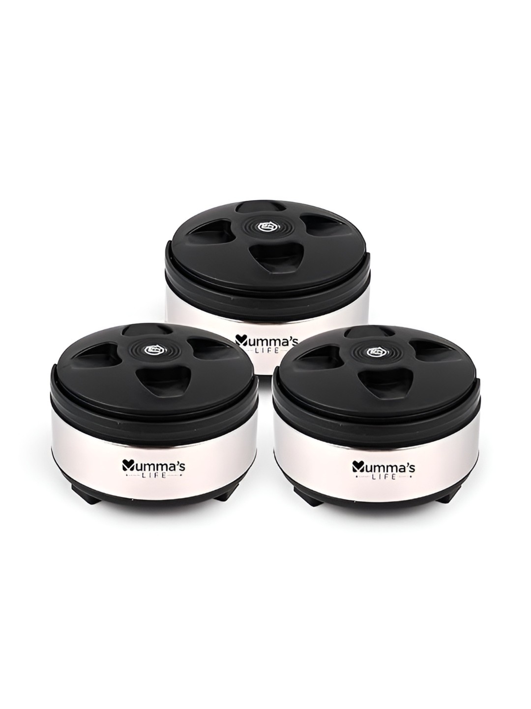 

Mumma's Life Black 3 Pieces Dishwasher Safe johny Steel Casserole