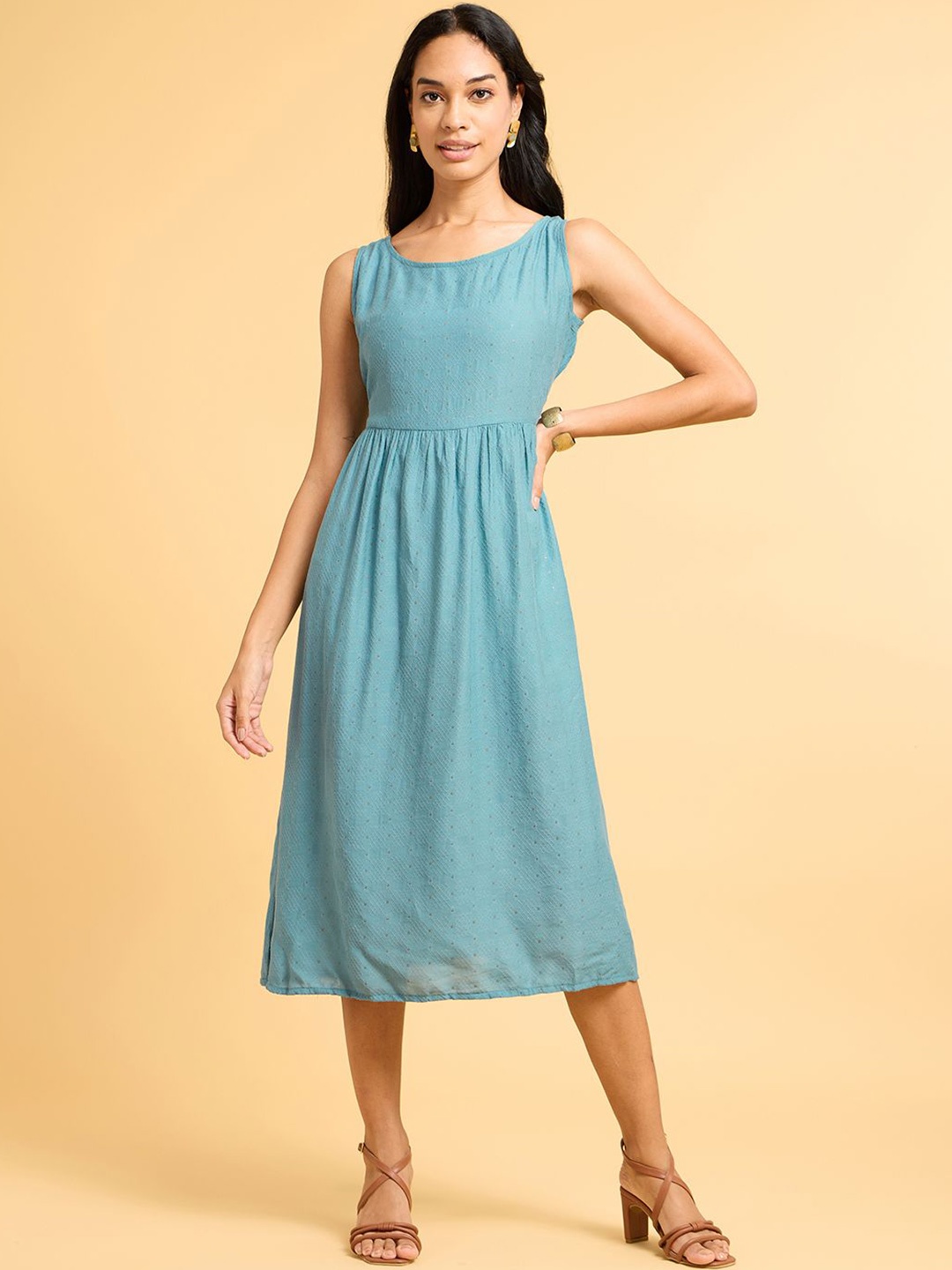 

Saaki Fit & Flare Midi Dress, Blue