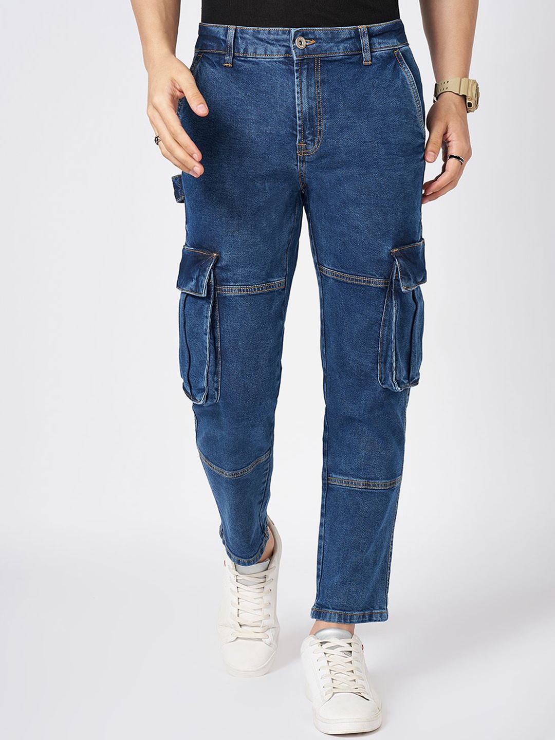 

SF JEANS by Pantaloons Men Mid-Rise Regular Fit Cargo Styles Jeans, Blue