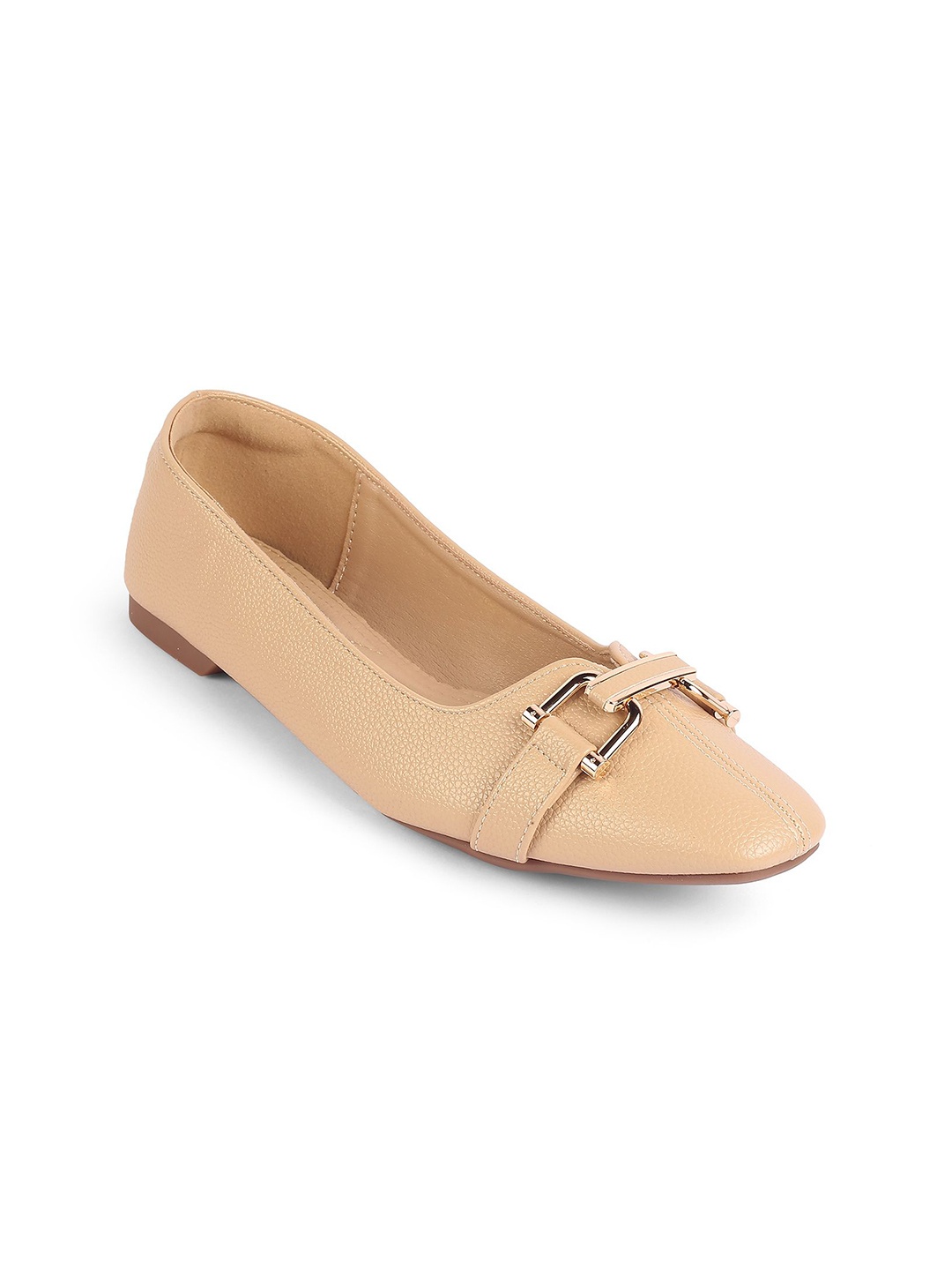 

Tresmode Women Slip On Ballerinas with Buckles, Beige