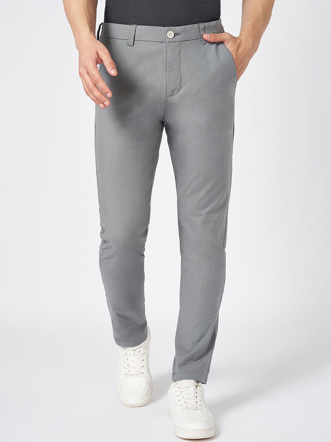 

BYFORD by Pantaloons Men Slim Fit Chinos Trousers, Grey