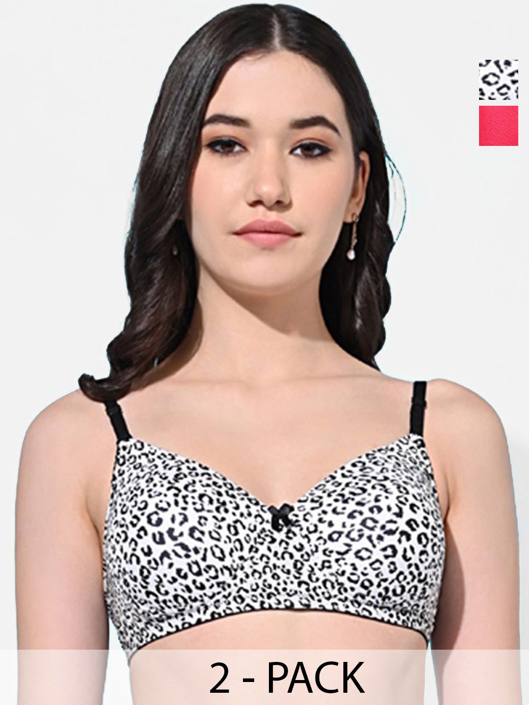 

FIMS Women's Animal Full Coverage Lightly Padded Bra, Black