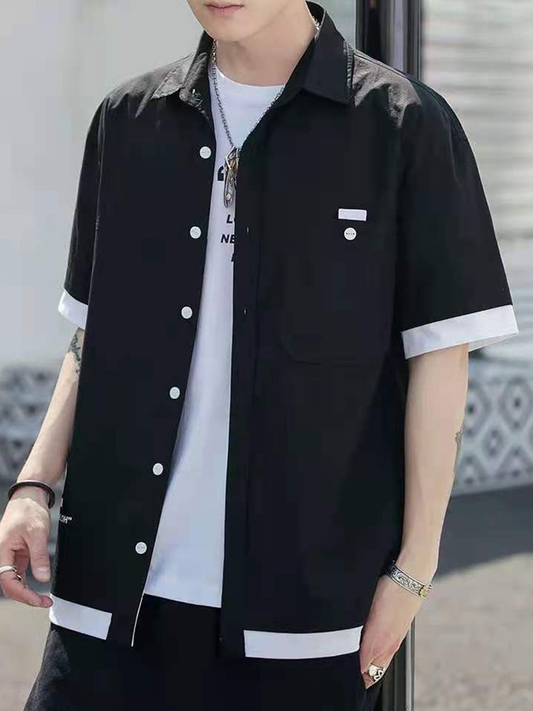 

StyleCast Men Opaque Casual Shirt, Black