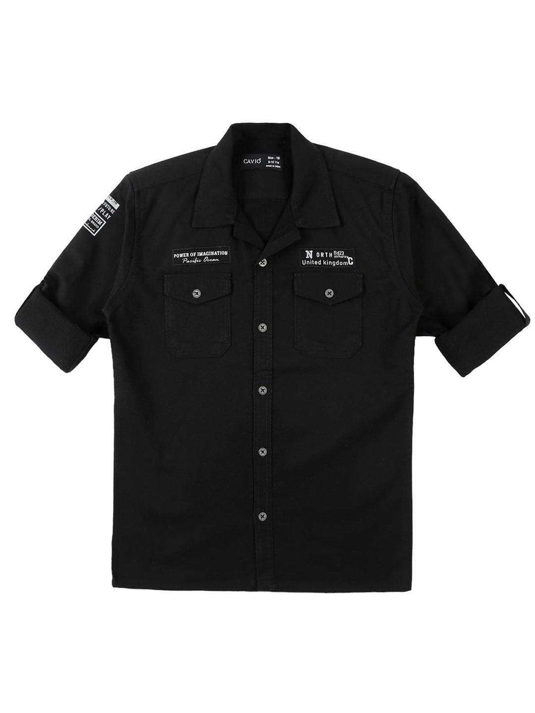 

CAVIO Boys Comfort Opaque Casual Shirt, Black