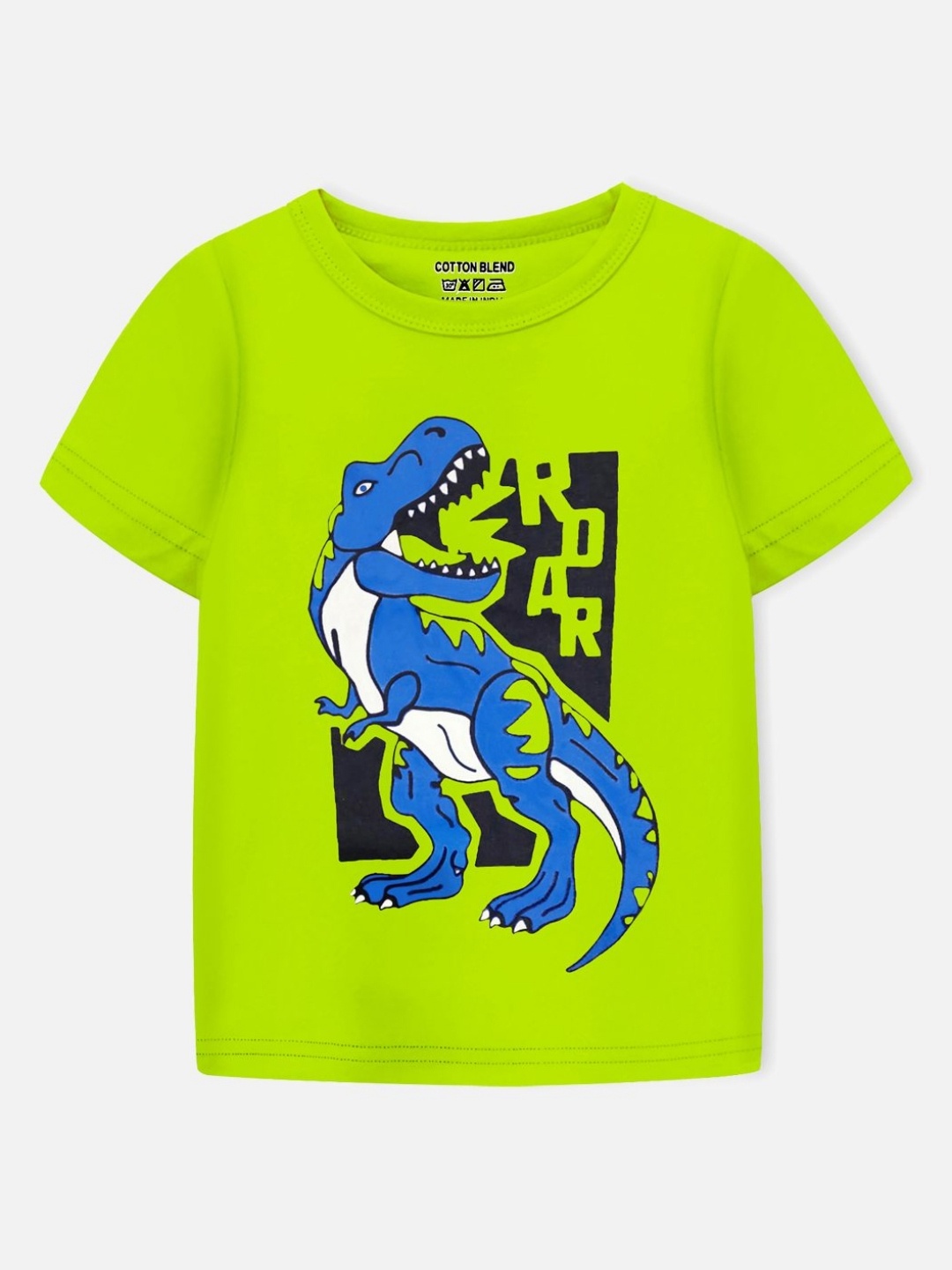 

YK X Trampoline Boys Graphic Printed Round Neck Cotton T-Shirt, Green