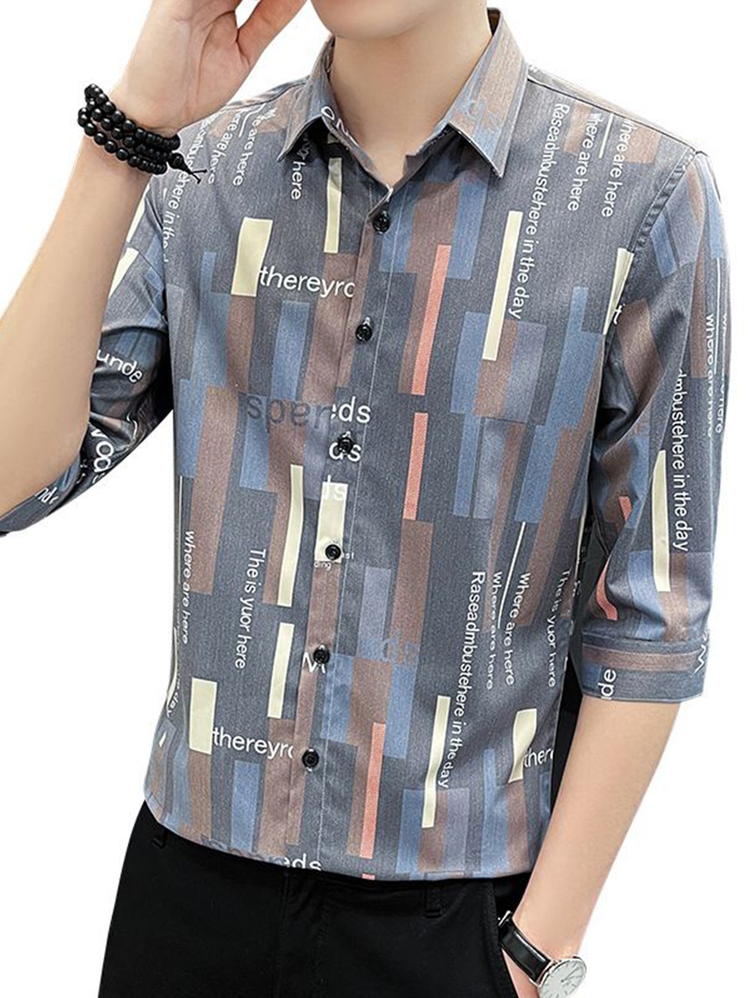 

StyleCast Men Opaque Printed Casual Shirt, Blue