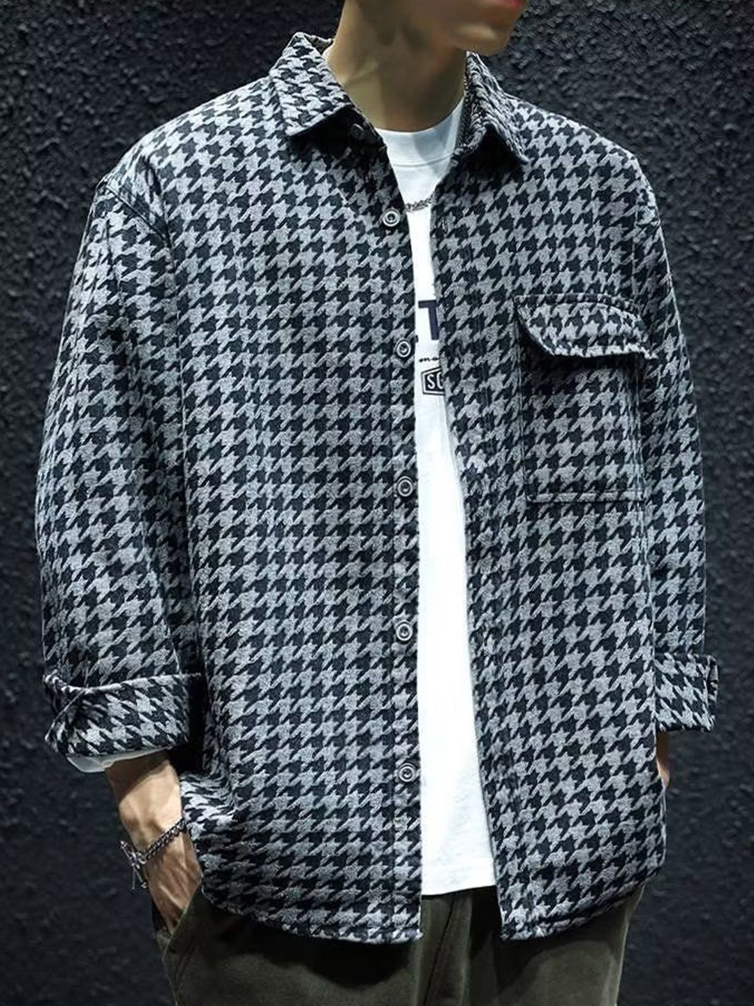 

StyleCast Men Tartan Checks Opaque Checked Casual Shirt, Grey