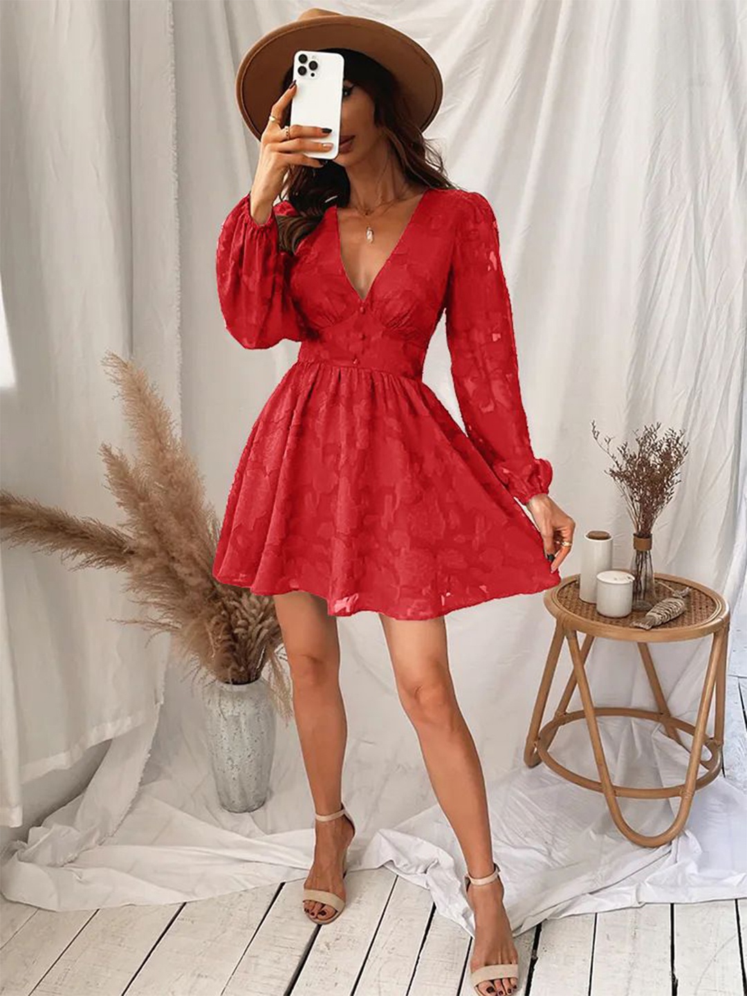 

HERE&NOW Fit & Flare Dress, Red
