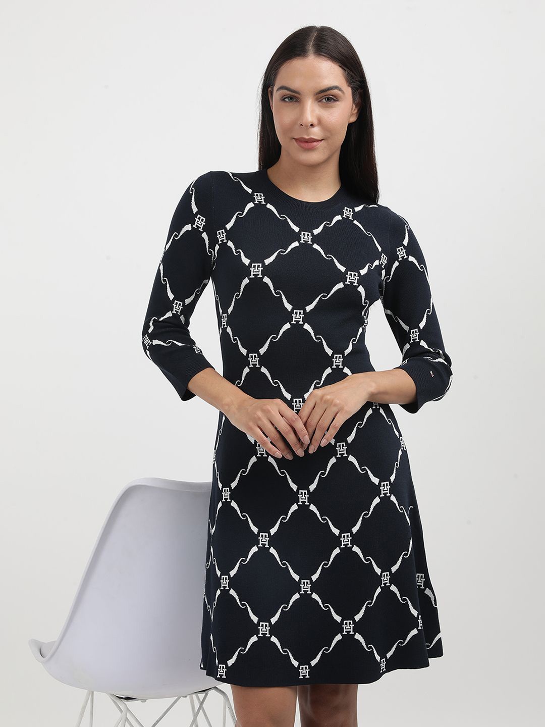 

Tommy Hilfiger Printed A-Line Dress, Blue