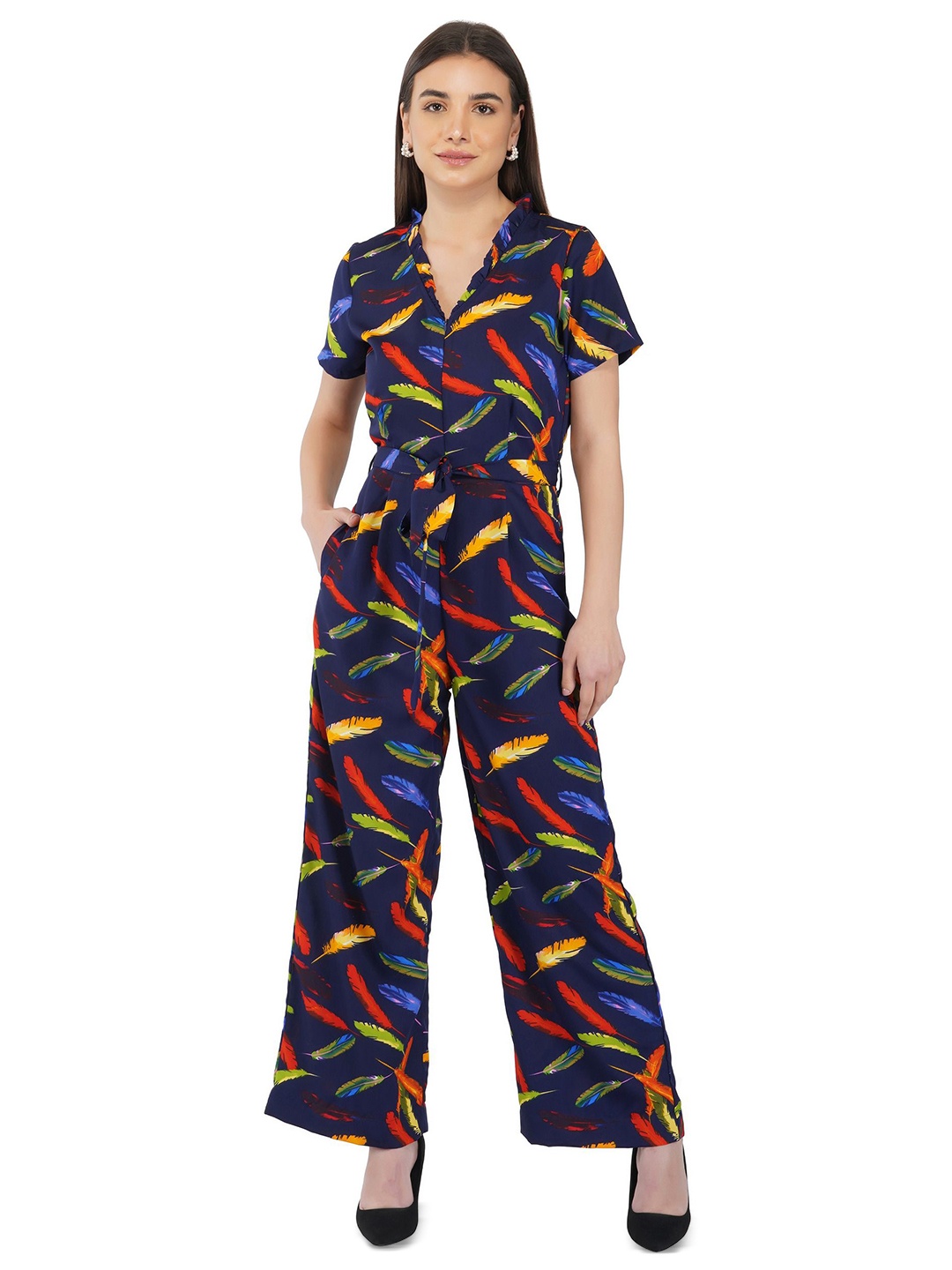 

Street22 Printed Basic Jumpsuit, Navy blue