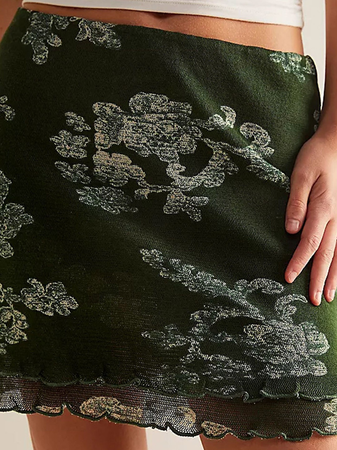 

LULU & SKY Printed Straight Mini Skirt, Green