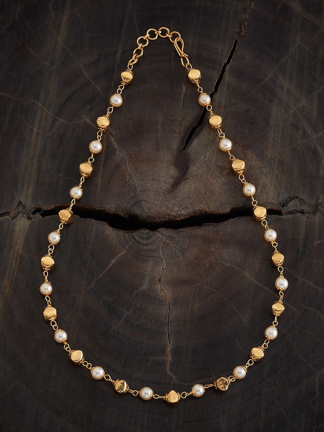 

Kushal's Fashion Jewellery Gold Plated Minimal Pearl Beaded Chain