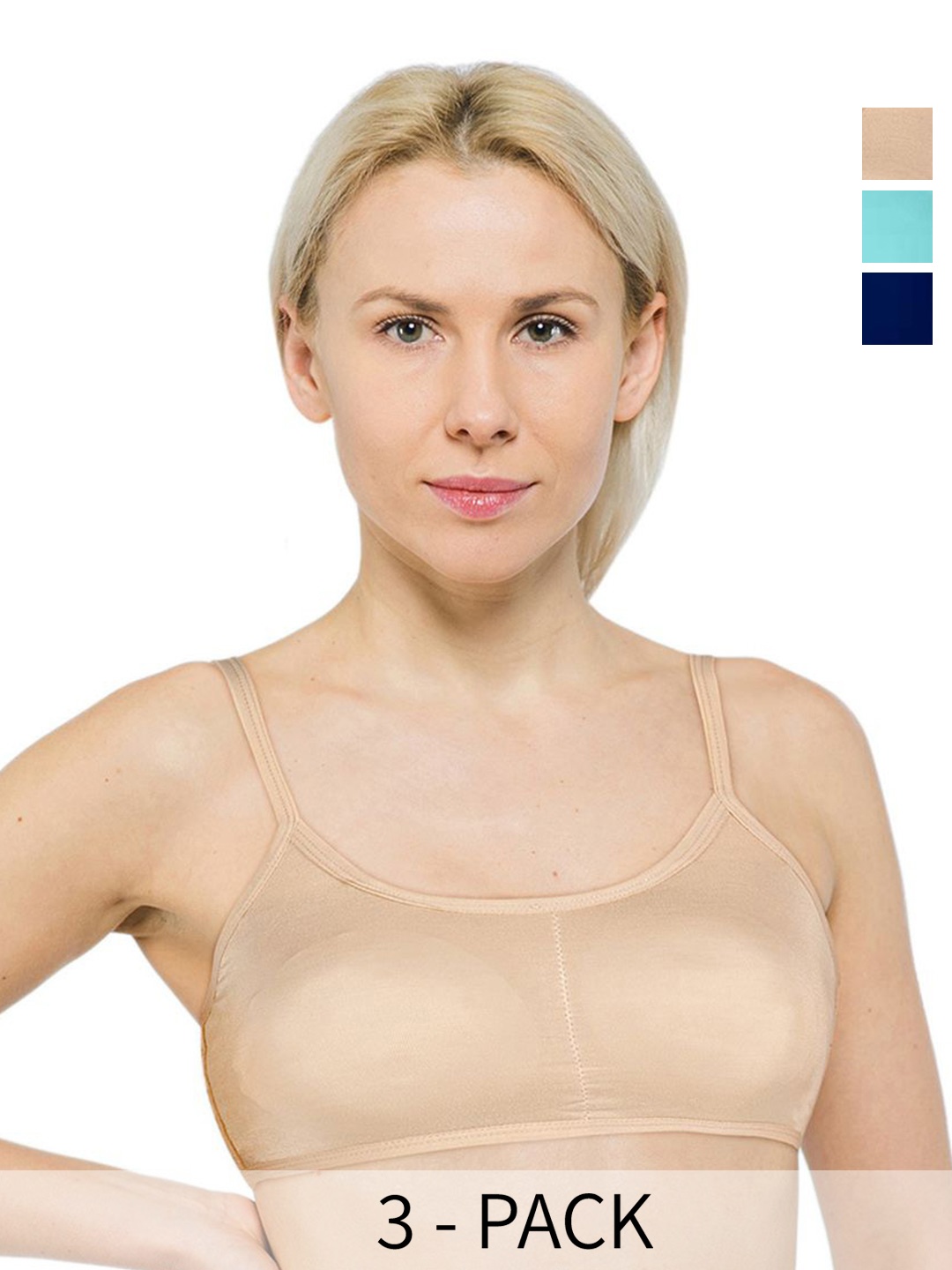 

ComfyStyle Pack Of 2 Solid Full Coverage Underwired Lightly Padded Cotton Bra, Beige