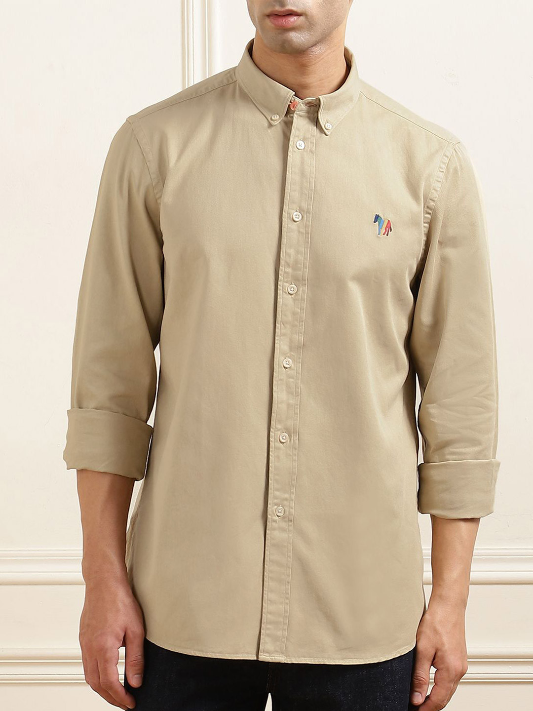 

PS By Paul Smith Men Slim Fit Opaque Casual Shirt, Beige