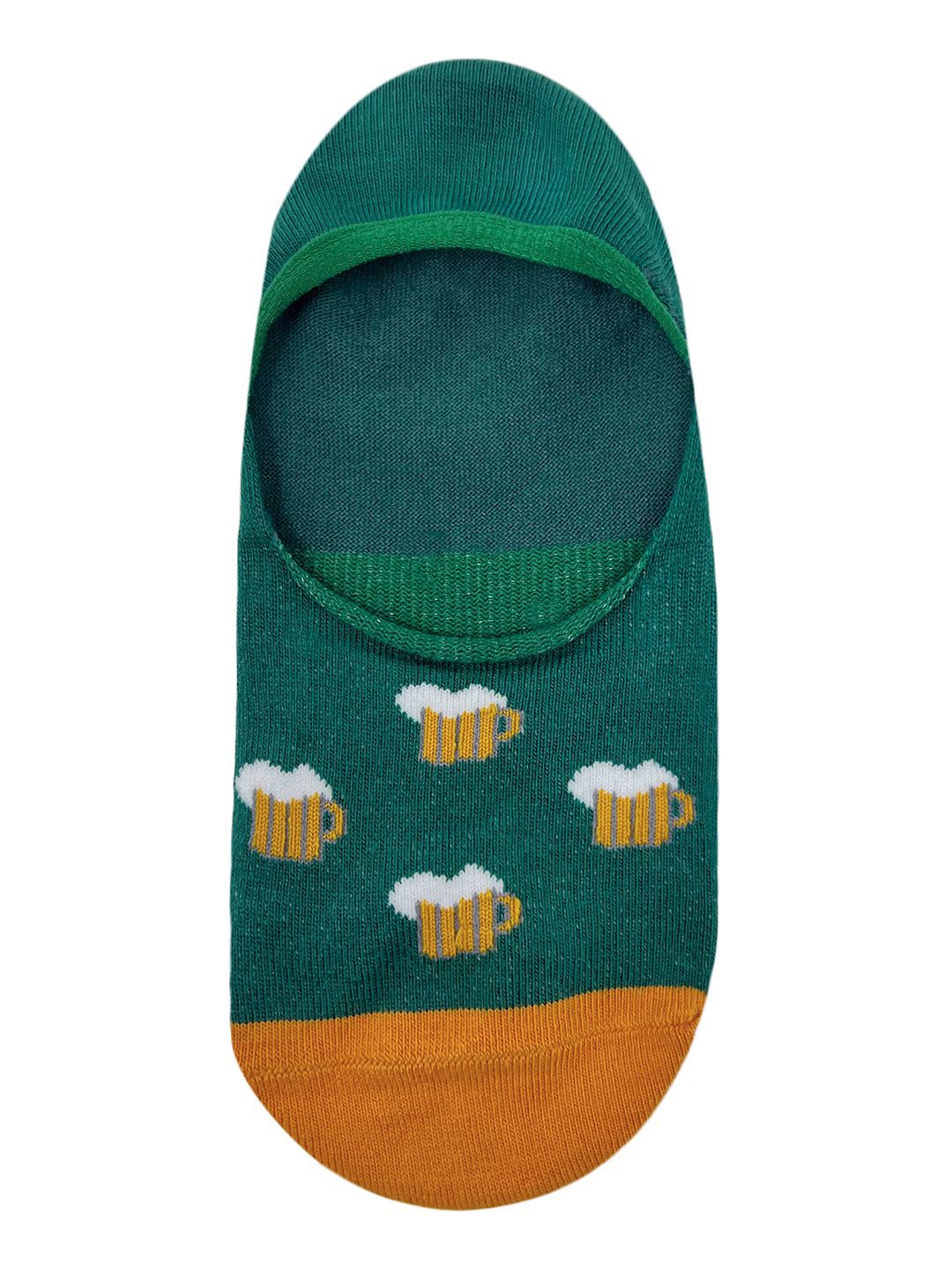 

Mint & Oak Beer No Show Shoe Line Socks, Green