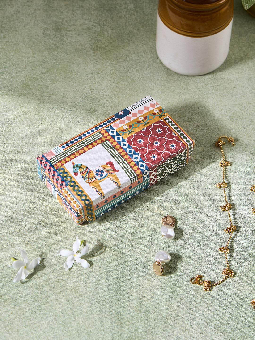 

Chumbak Yellow & Red Water Resistant Wooden Jewellery Organisers