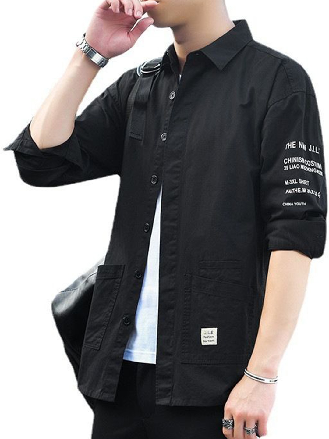 

StyleCast Men Opaque Casual Shirt, Black