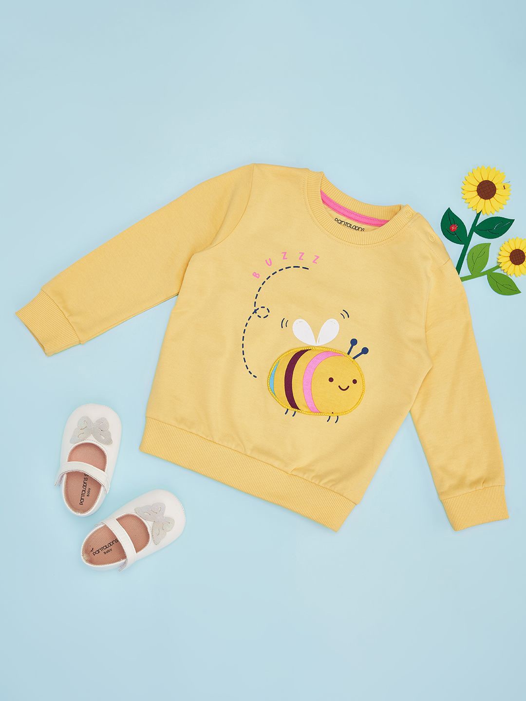

Pantaloons Baby Girls Graphic Printed Sweatshirt, Yellow