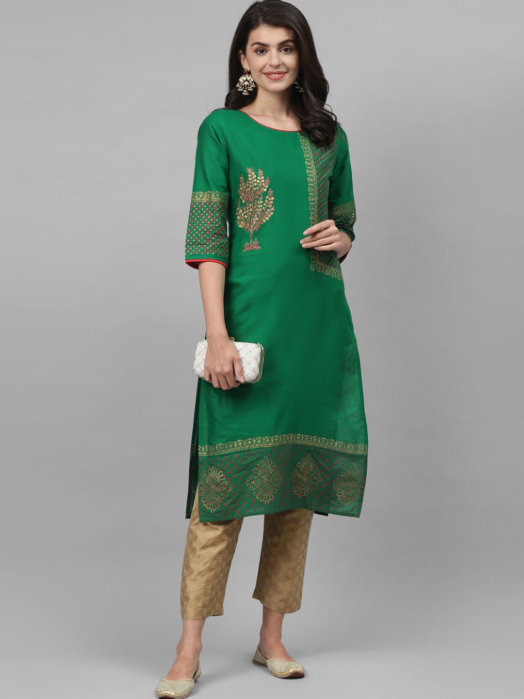 

Bhuja Ethnic Motifs Printed Kurta, Green