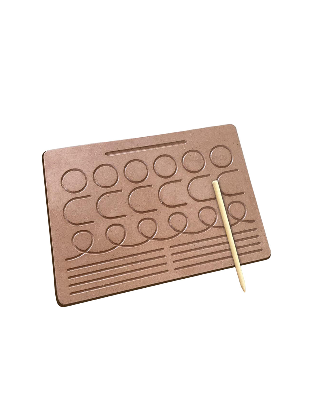 

Mini Leaves Beginner Handwriting Wooden Tracing Board Practice Tool for Kids 2+ Yrs, Brown