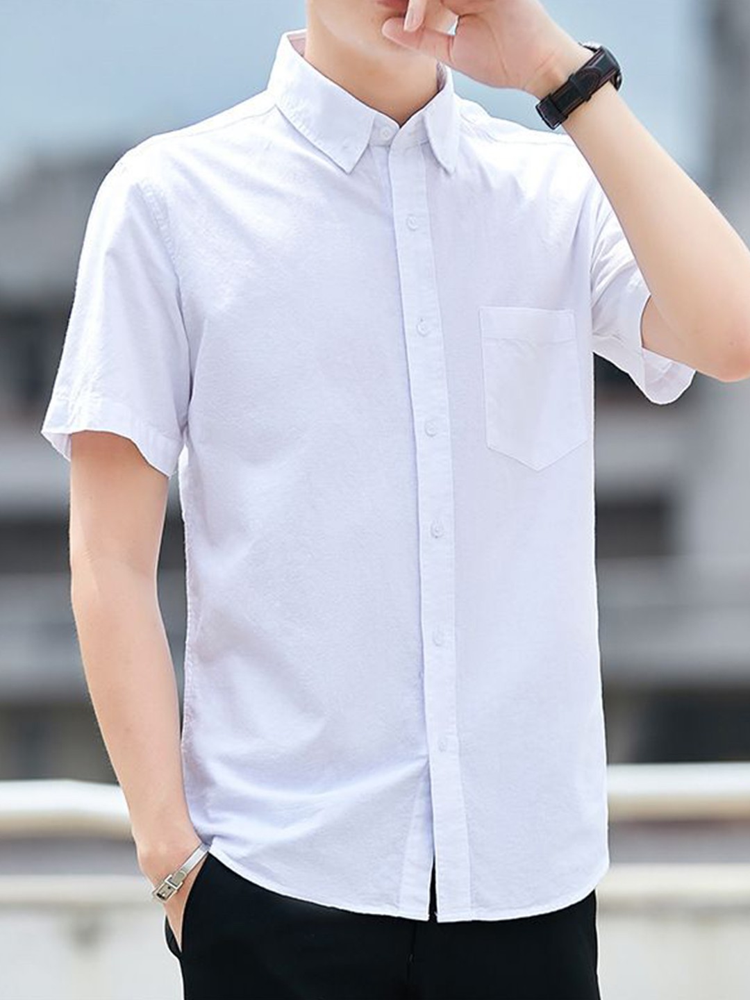 

StyleCast Men Slim Fit Opaque Casual Shirt, White
