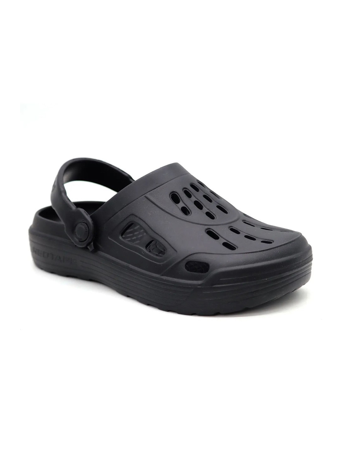 

Red Tape Men Rubber Self Design Clogs, Black