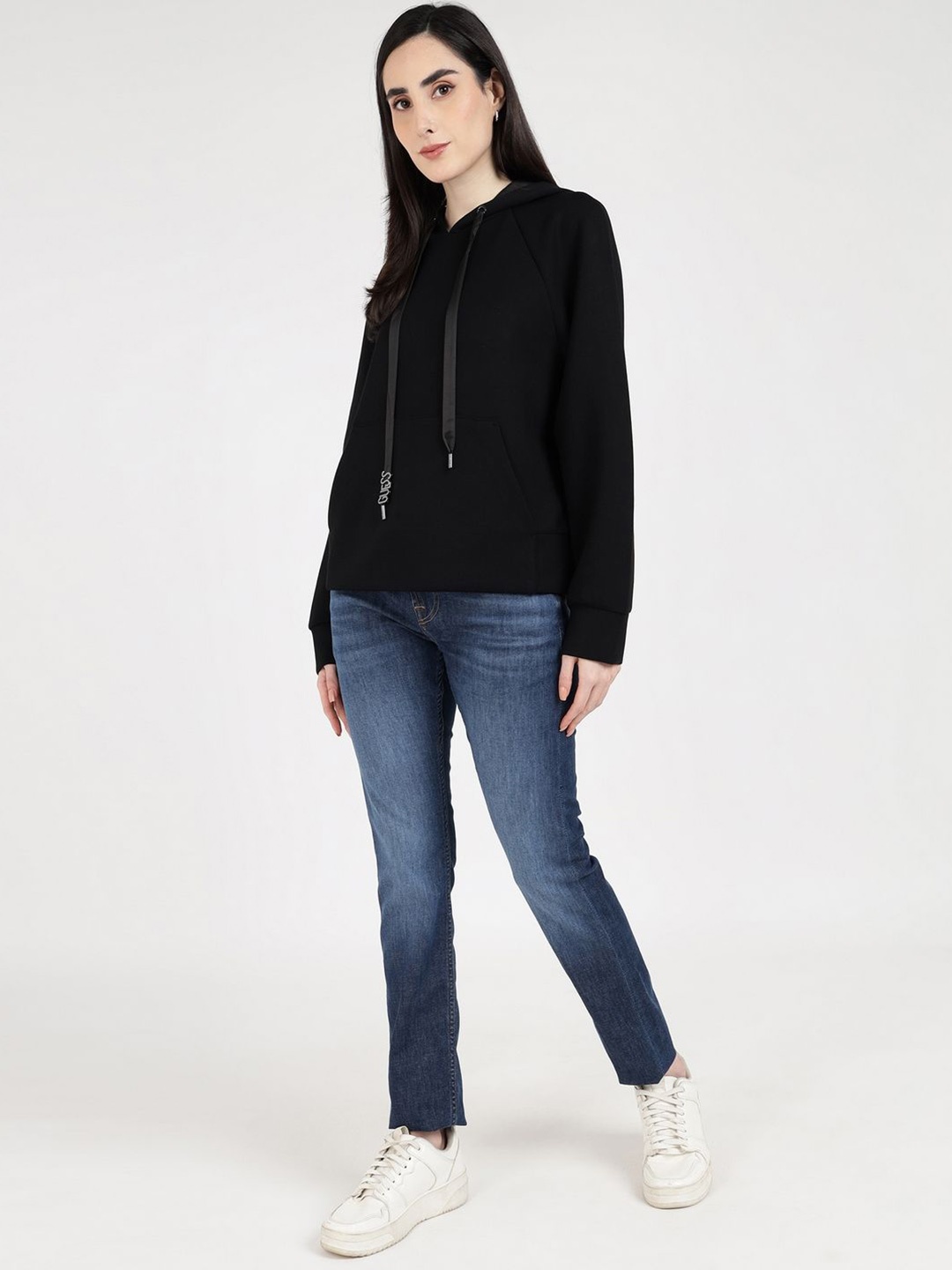

GUESS Women Hooded Sweatshirt, Black