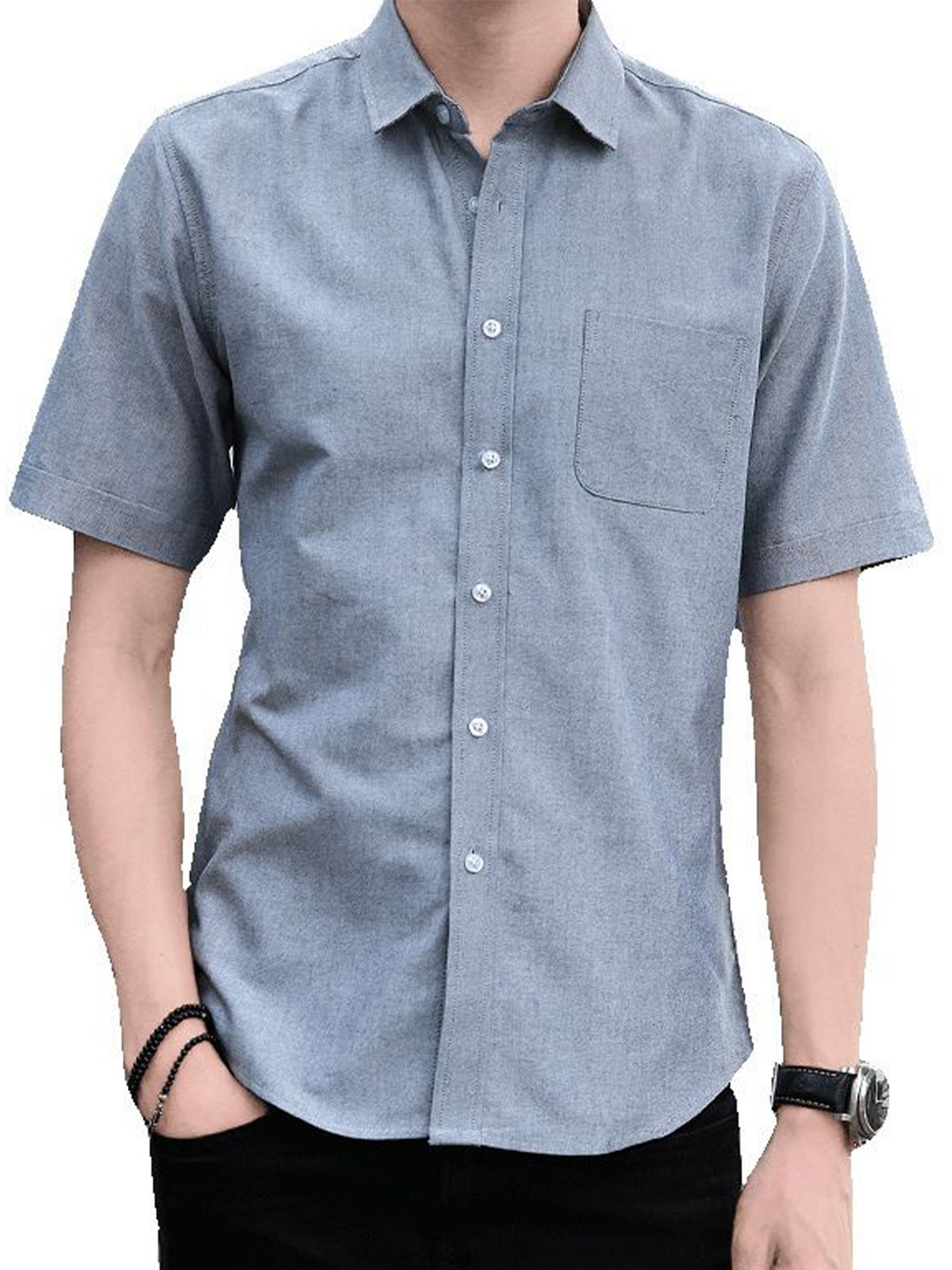 

StyleCast Men Slim Fit Opaque Casual Shirt, Grey