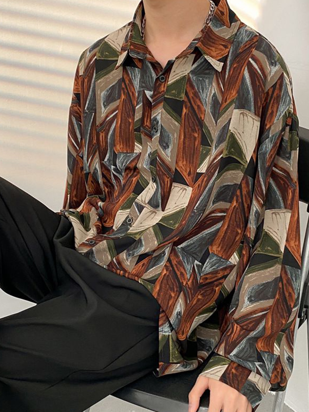 

StyleCast Men Opaque Printed Casual Shirt, Brown