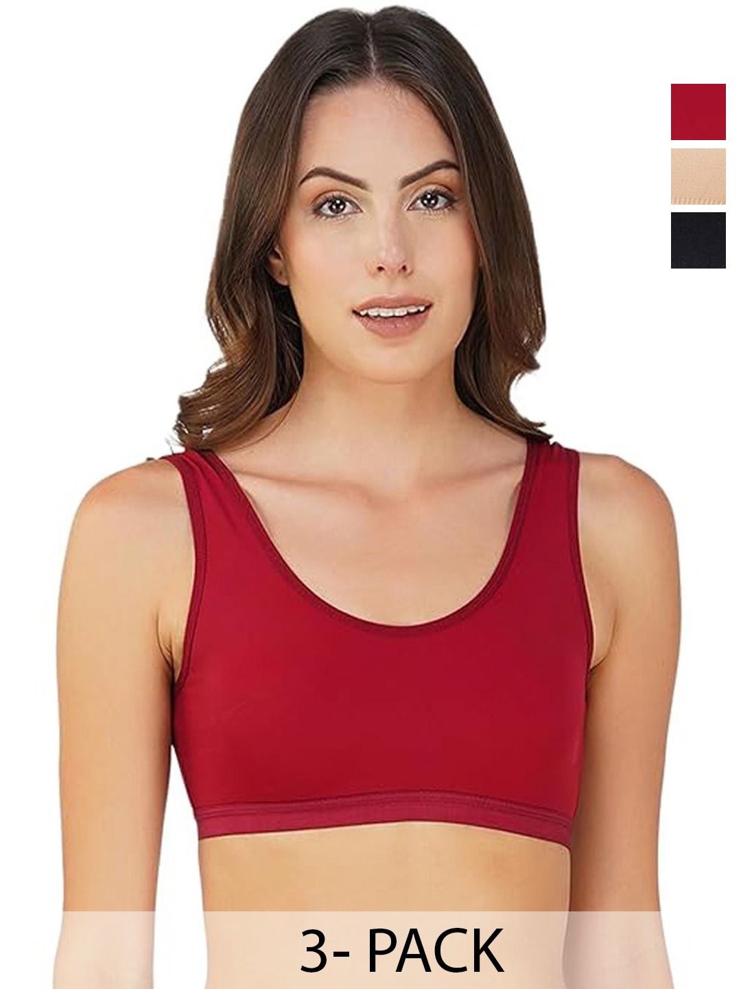 

ComfyStyle All Day Comfort Sports Bra, Beige