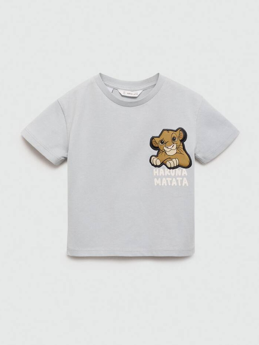 

Mango Kids Boys Pure Cotton Applique Typography Printed T-shirt, Grey