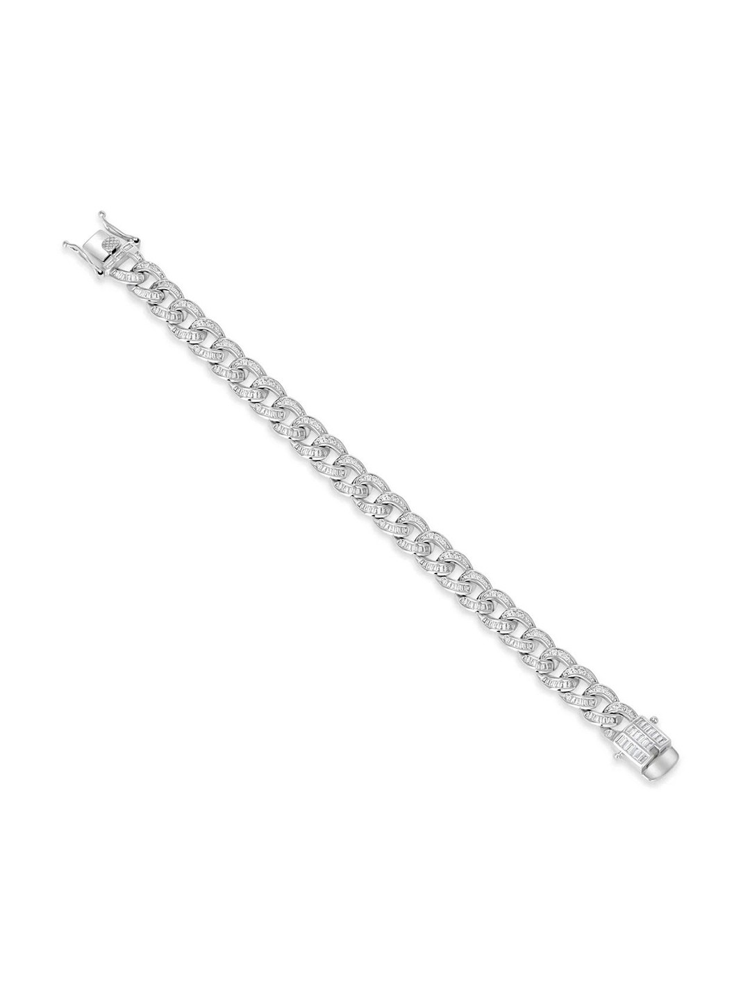 

WRAPGAME INDIA Unisex Brass Cubic Zirconia Rhodium-Plated Wraparound Bracelet, Silver