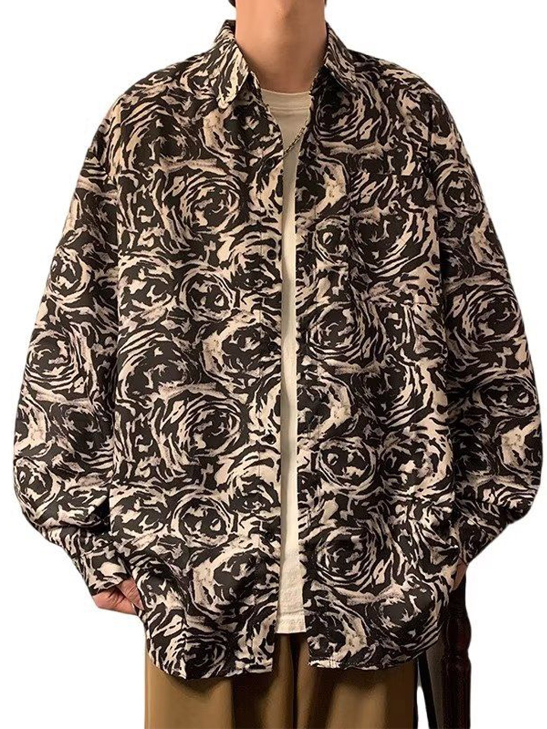 

StyleCast Men Opaque Printed Casual Shirt, Black