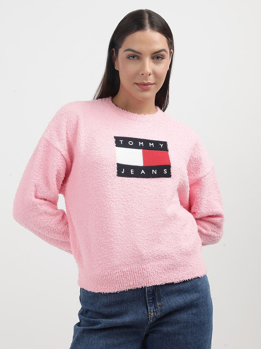 

Tommy Hilfiger Women Typography Pullover, Pink