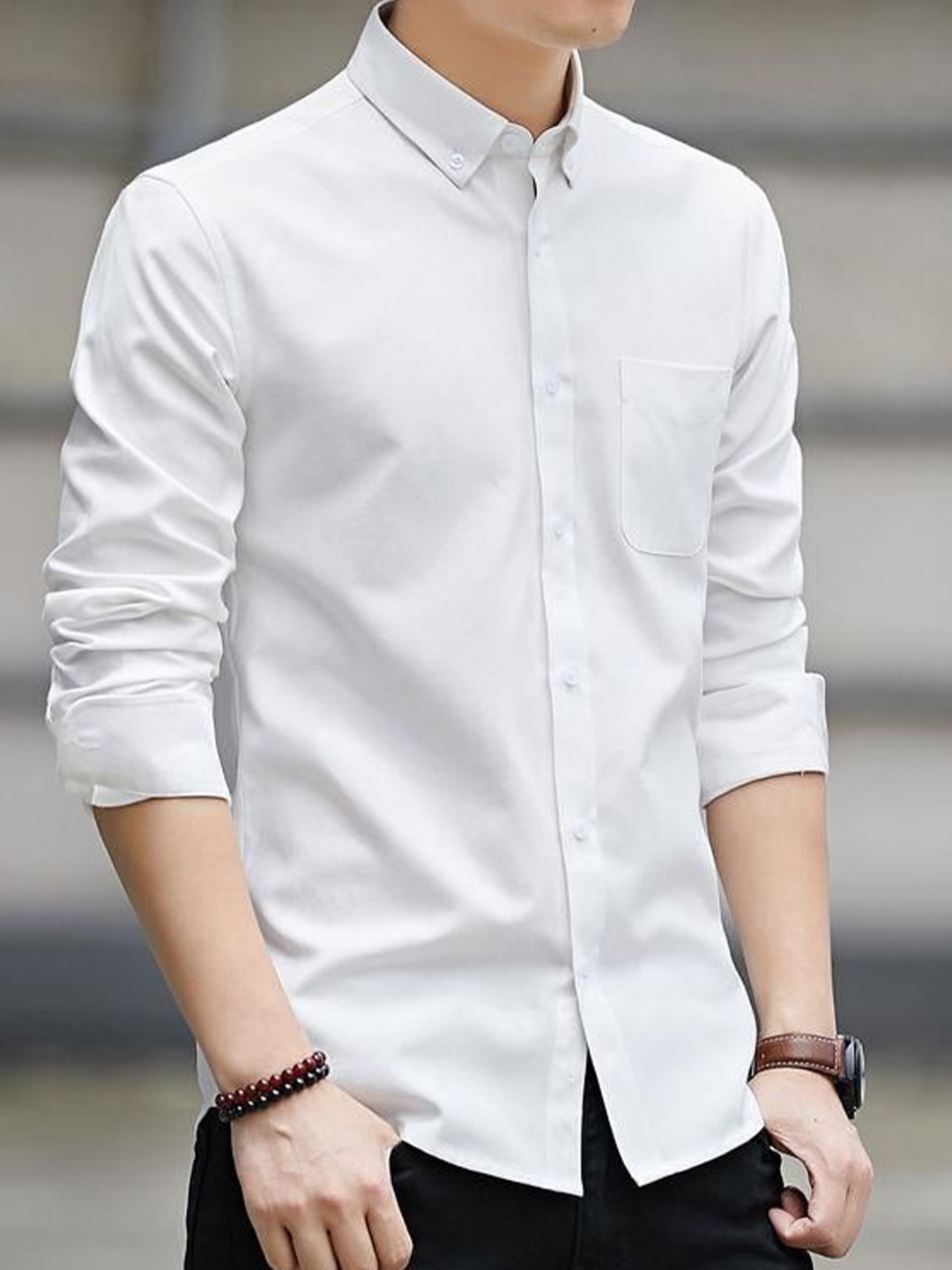 

StyleCast Men Slim Fit Opaque Checked Casual Shirt, White