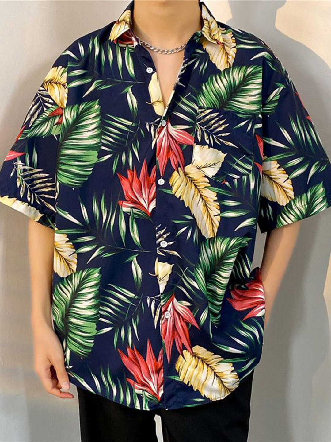 

StyleCast Men Floral Opaque Printed Casual Shirt, Navy blue