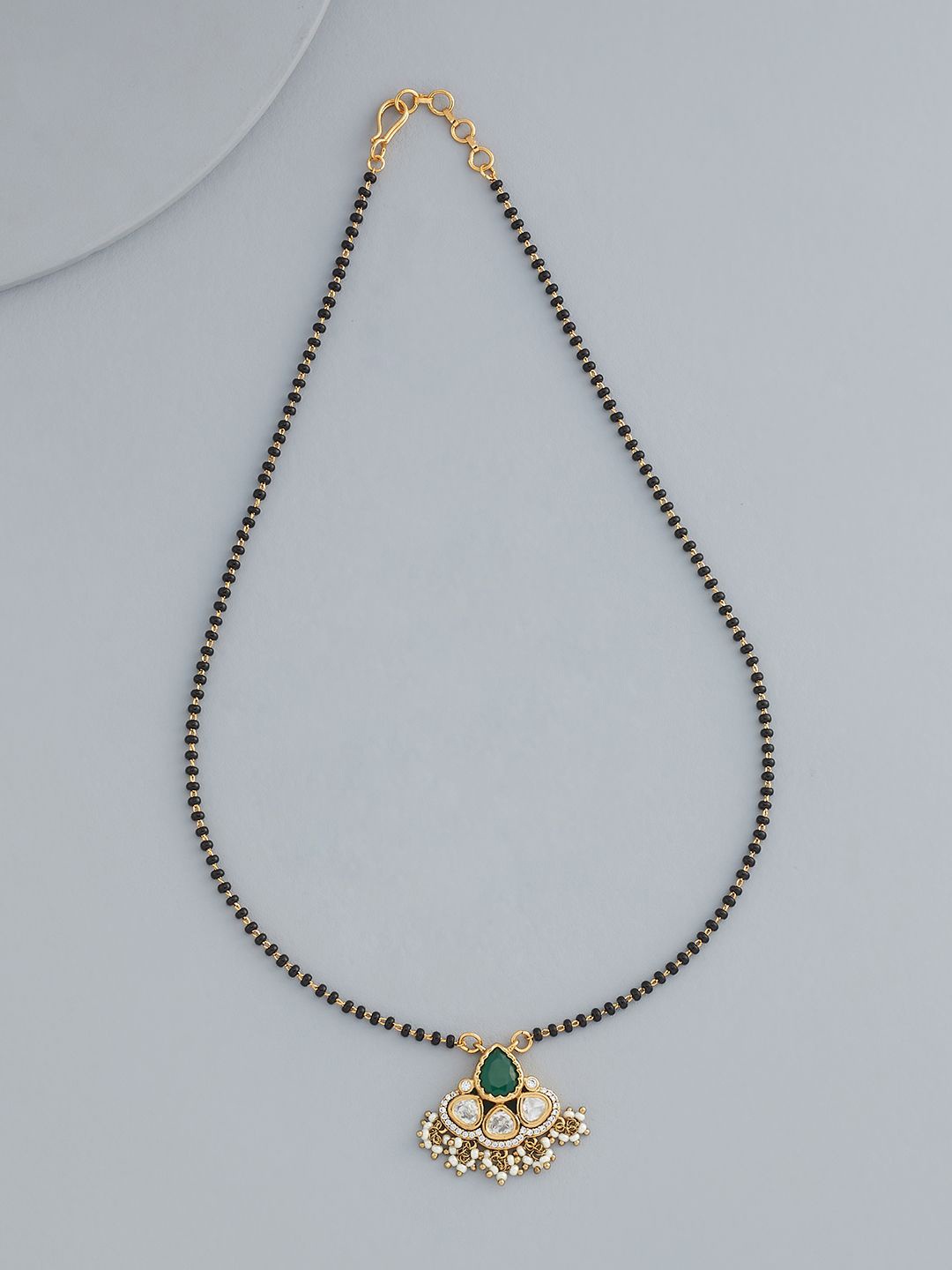 

Kushal's Fashion Jewellery Kundan Studded & Beaded Mangalsutra, Gold