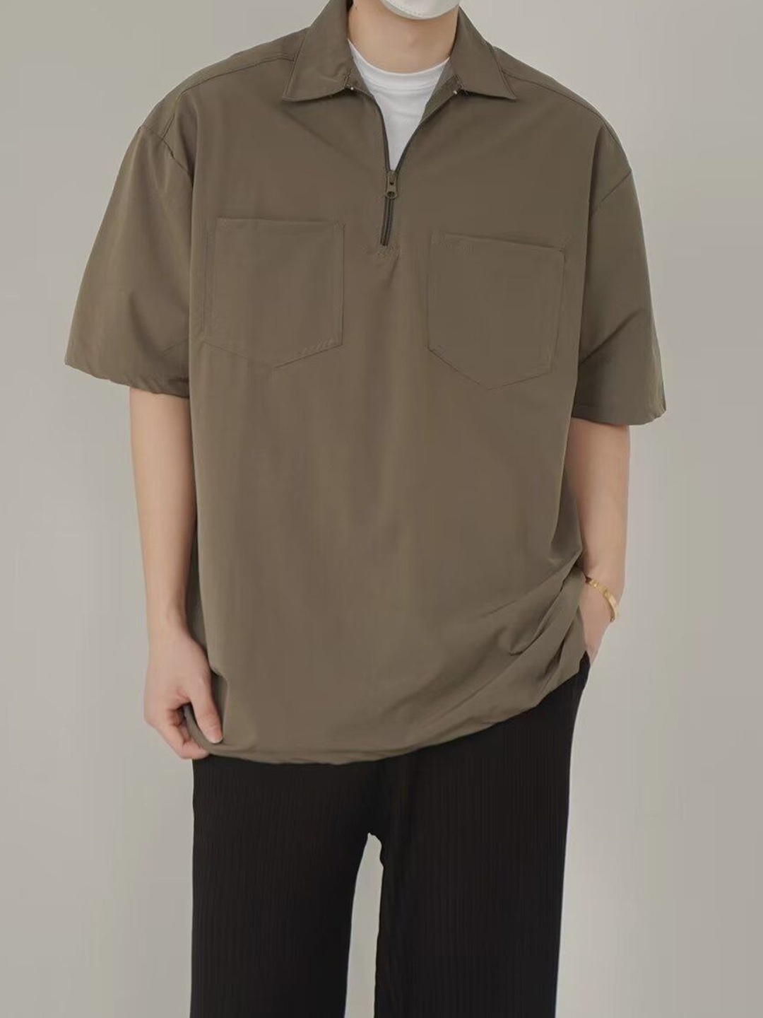 

StyleCast Men Opaque Casual Shirt, Olive