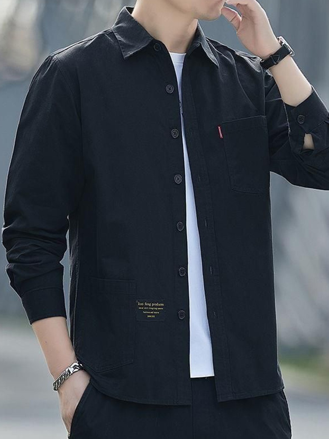 

StyleCast Men Opaque Casual Shirt, Black