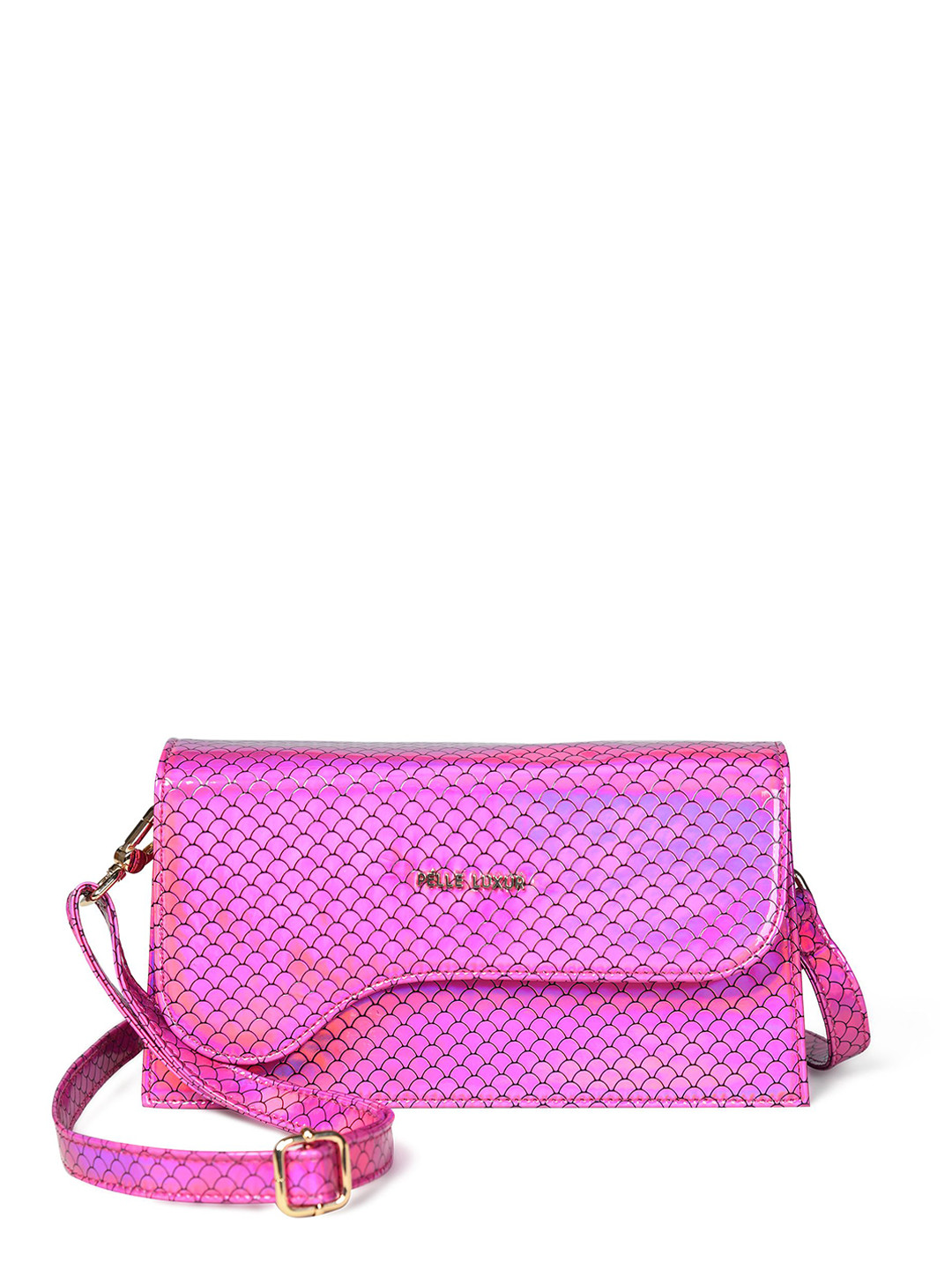 

PELLE LUXUR PU Structured Sling Bag with Quilted, Pink