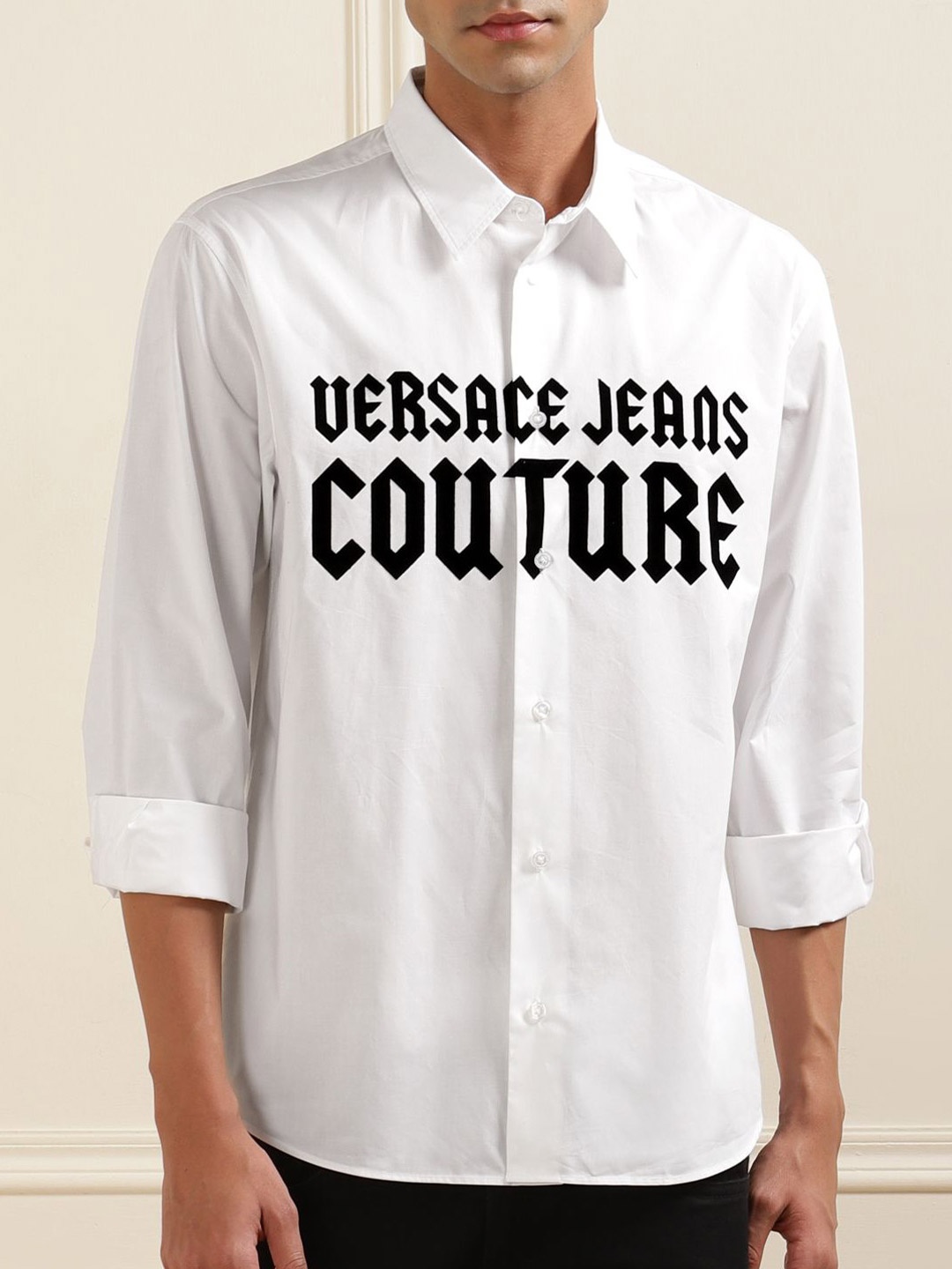 

Versace Jeans Couture Men Slim Fit Opaque Casual Shirt, White