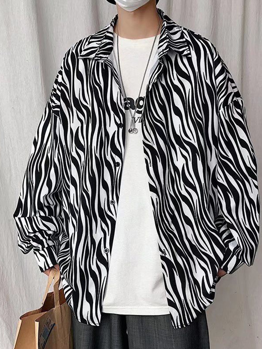 

StyleCast Men Opaque Striped Casual Shirt, Black