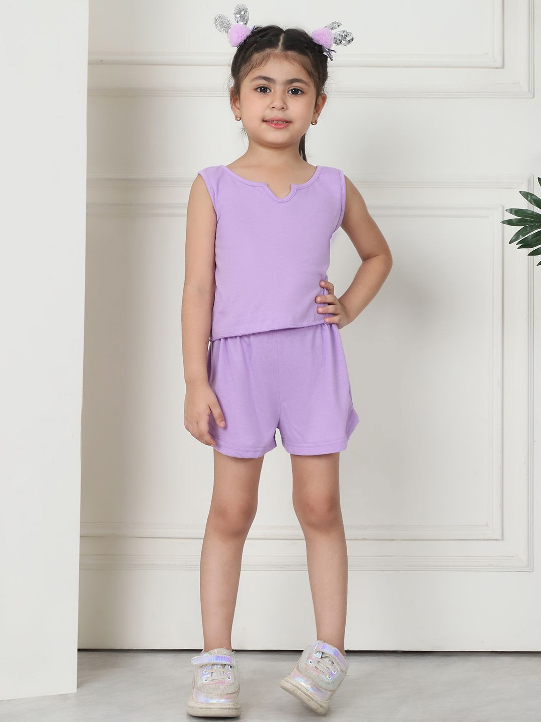 

MINI & MING Girls Top with Shorts, Lavender