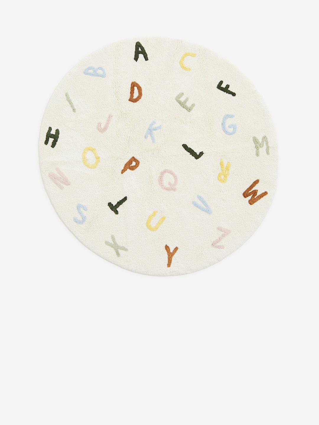 

H&M Beige Pure Cotton Tufted Alphabet Rug