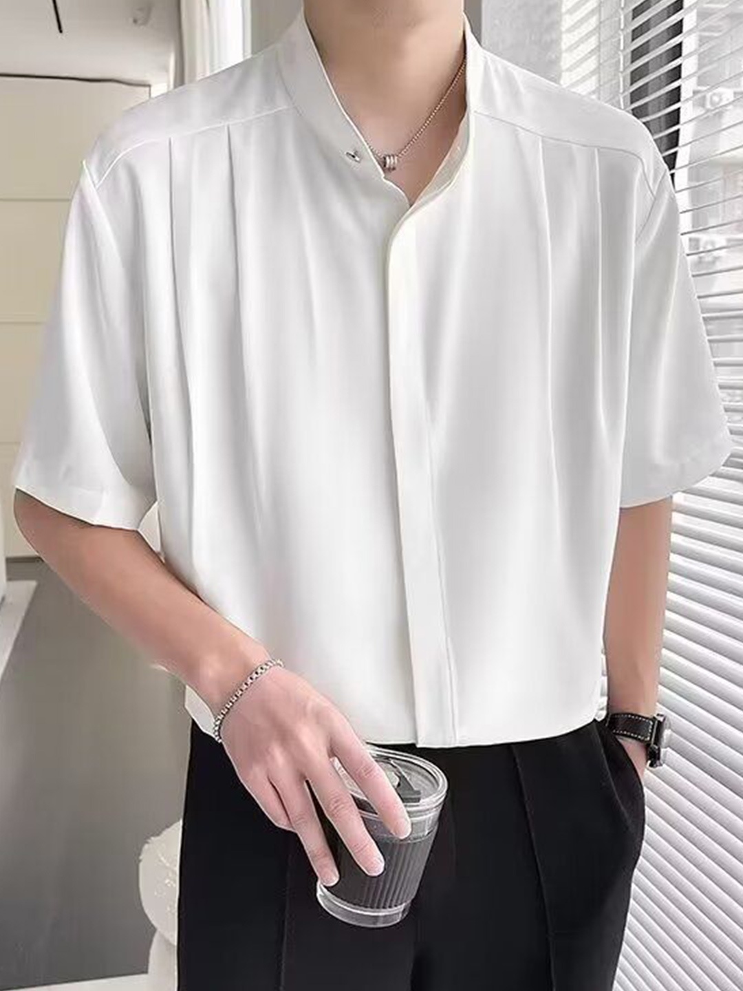

StyleCast Men Opaque Party Shirt, White
