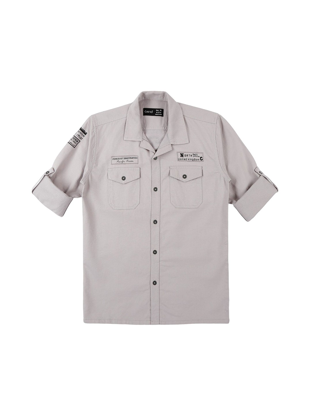 

CAVIO Boys Comfort Opaque Casual Shirt, Grey
