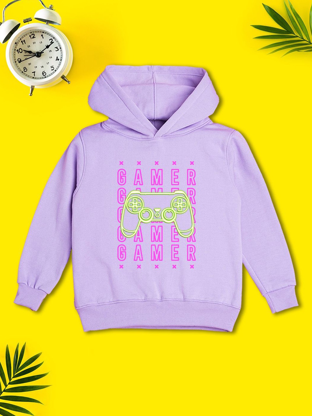 

NUSYL Boys Printed Hooded Sweatshirt, Purple