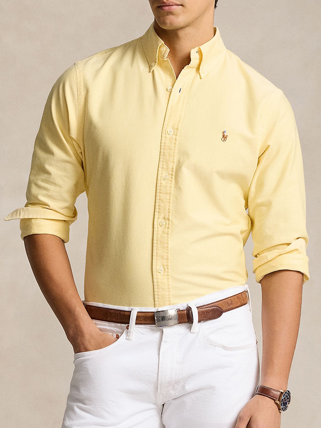 

Polo Ralph Lauren Men Custom-Fit Oxford Shirt, Yellow