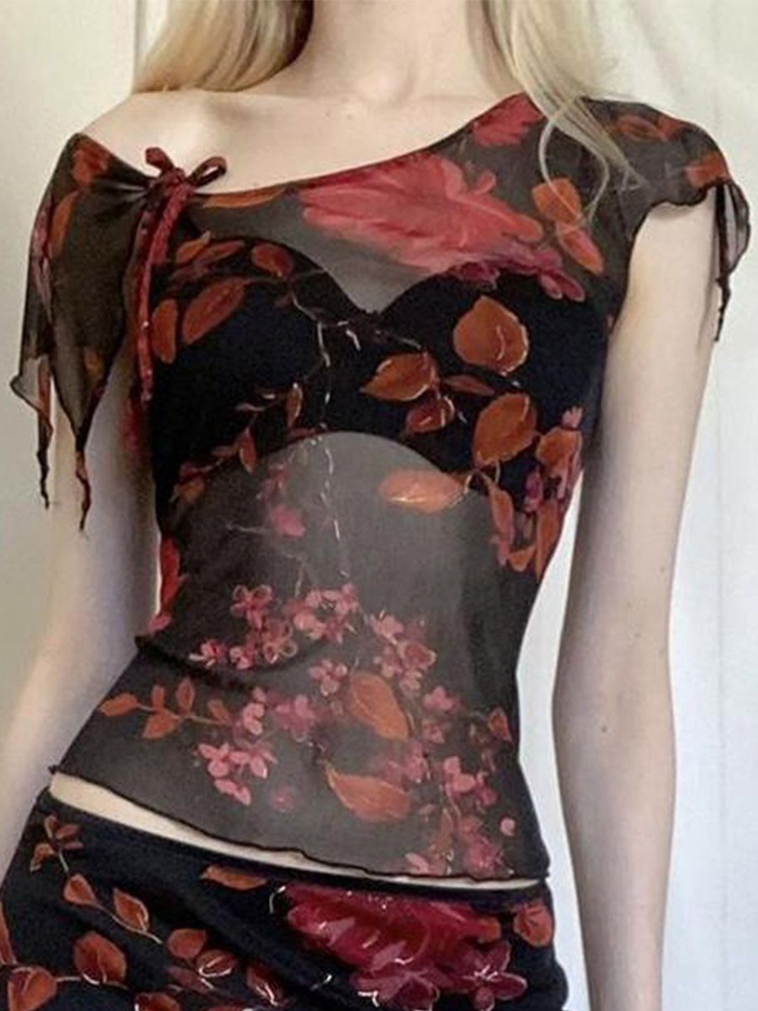 

StyleCast Women Floral Printed Round Neck Top, Red